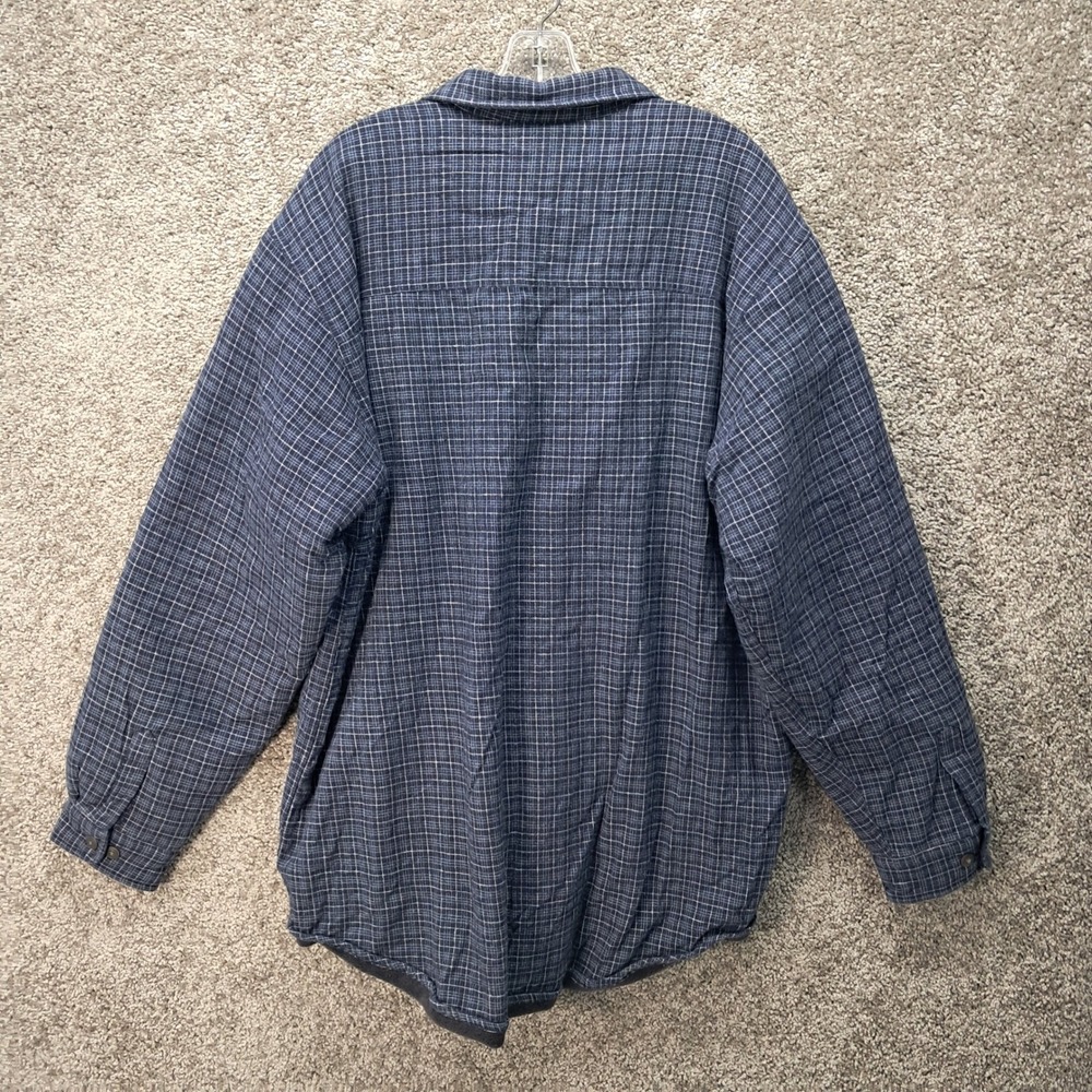 Arrow Mens Navy Blue Grid Fleece Lined Shirt Jacket LT Large Tall 7961 - Picture 6 of 11